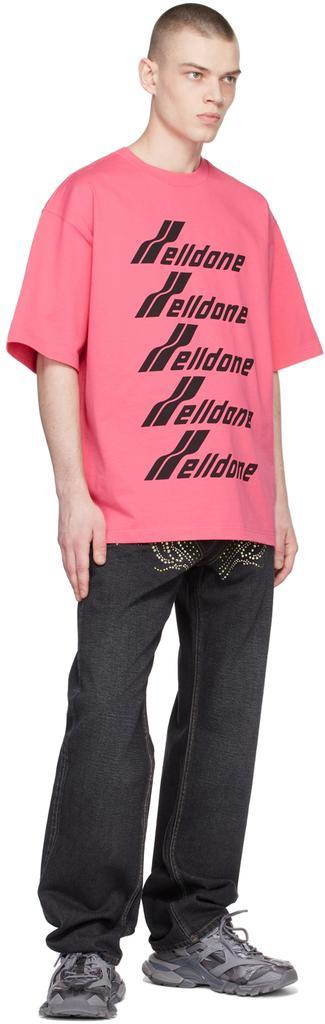 商品We11done|Pink Cotton Front Logo T-Shirt,价格¥620,第6张图片详细描述