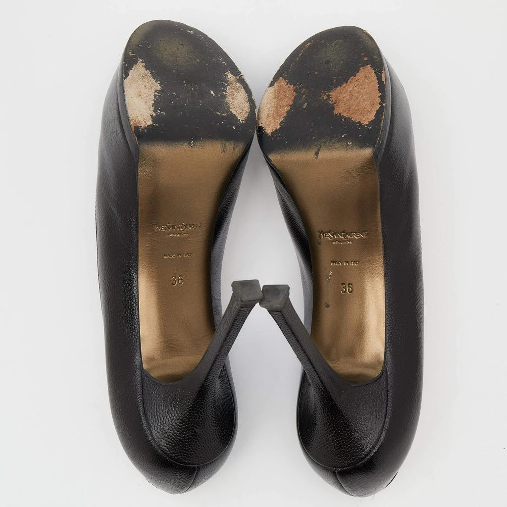 Yves Saint Laurent Black Leather Tribtoo Platform Pumps Size 36 商品