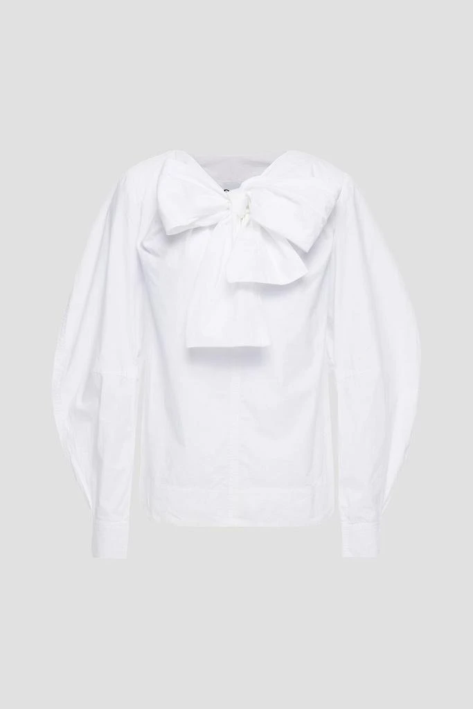 商品Ganni|Cutout cotton-poplin blouse,价格¥638,第1张图片