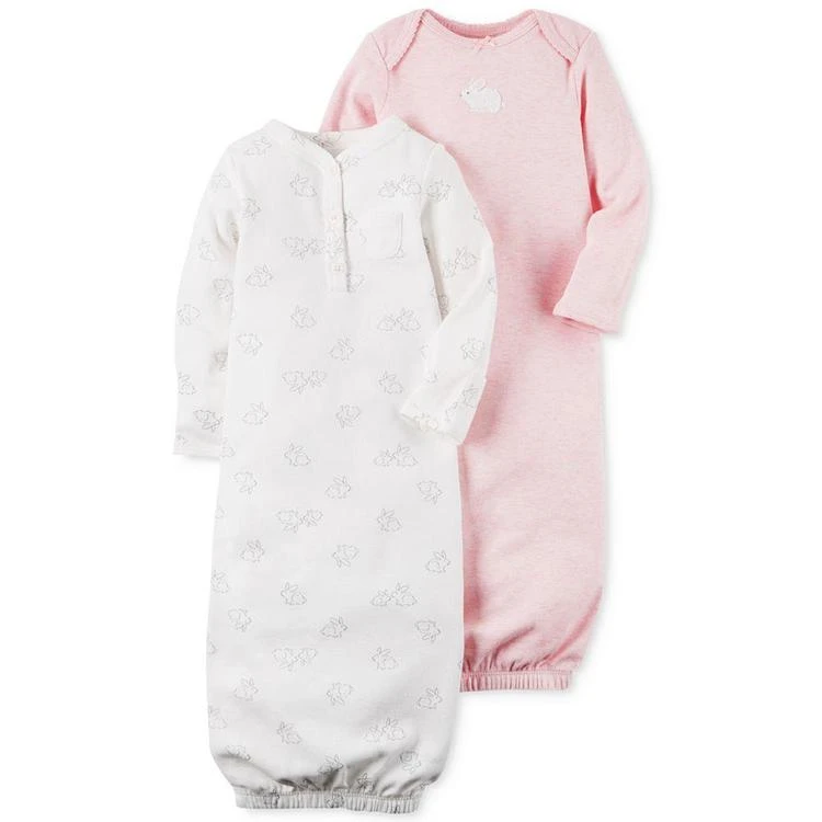 商品Carter's|女婴2-Pk. Bunny Sleeper Gowns, Baby Girls (0-24 months),价格¥98,第1张图片