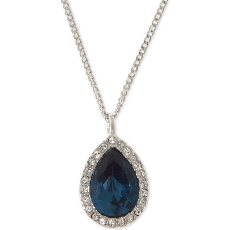 商品Givenchy|Silver-Tone Pavé & Blue Stone Pendant Necklace,价格¥315,第1张图片