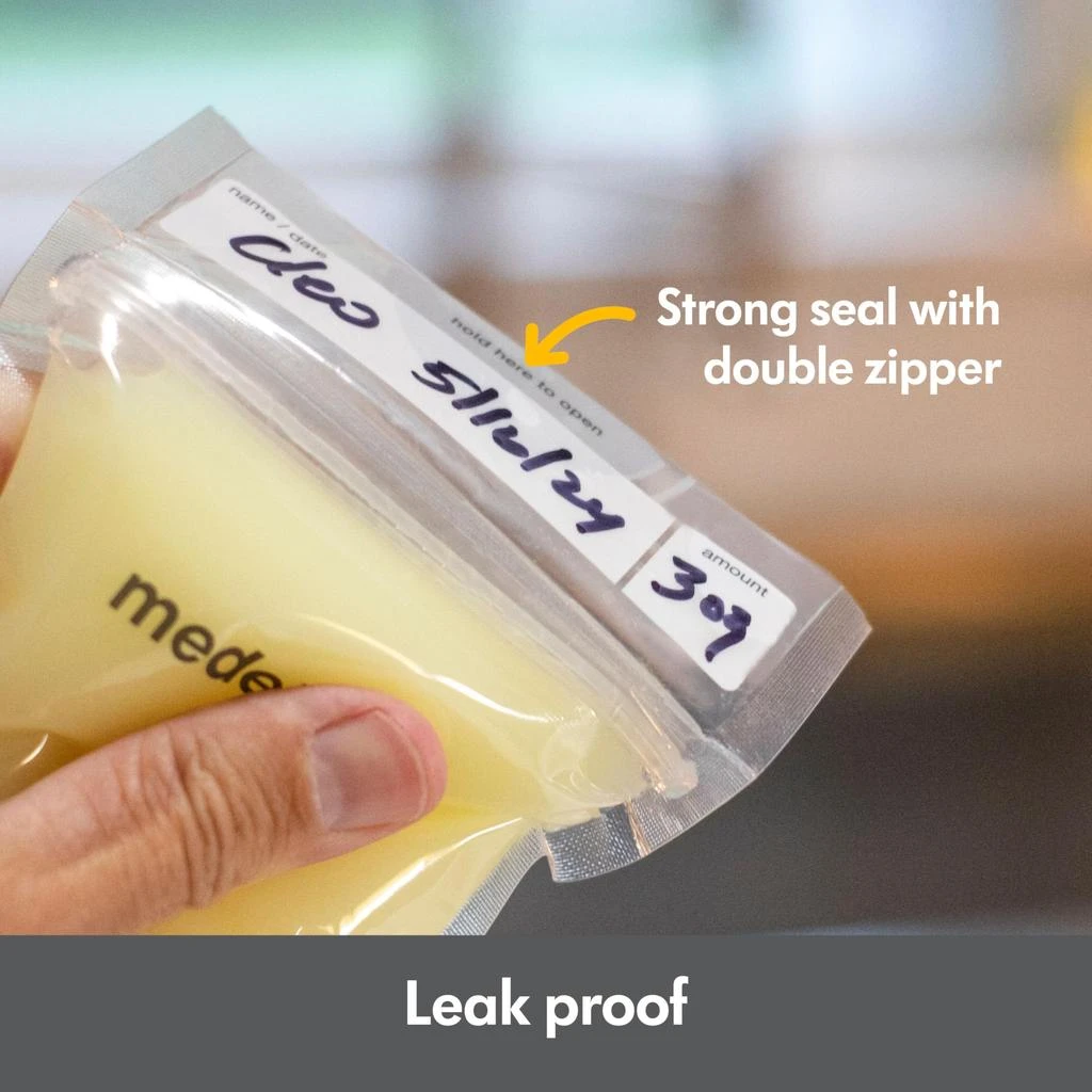 商品Medela|Medela Breast Milk Storage Bags, 100 Count, Ready to Use Breastmilk Bags for Breastfeeding, Self Standing Bag, Space Saving Flat Profile, Hygienically Pre-Sealed, White, 6 Ounce,价格¥141,第2张图片详细描述