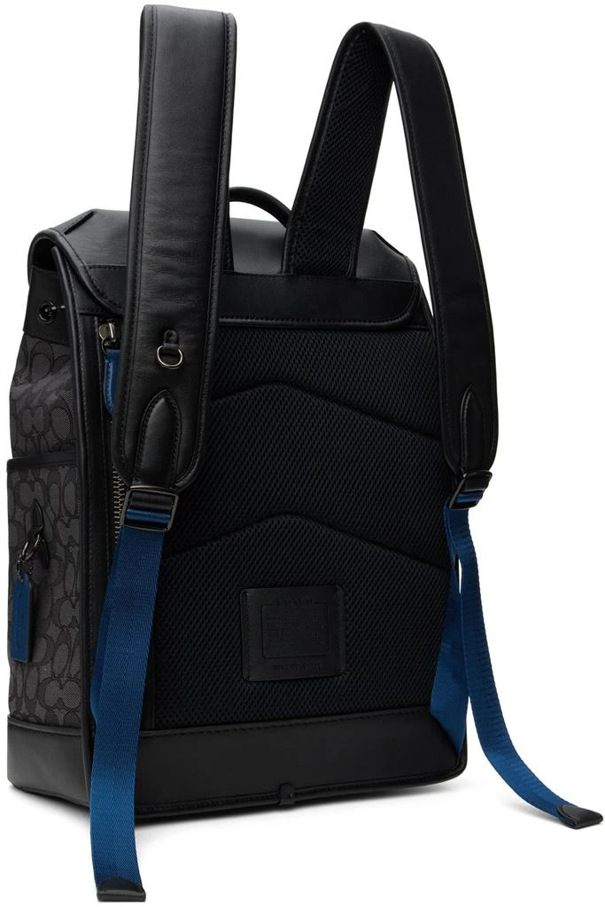 商品Coach|Black & Gray League Flap Backpack,价格¥3207,第3张图片详细描述