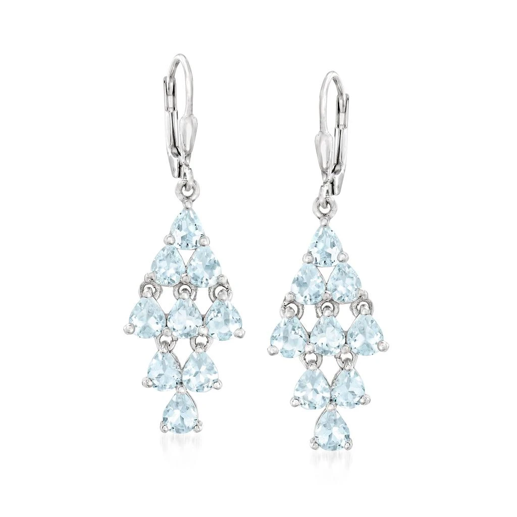 商品Ross-Simons|Aquamarine Chandelier Earrings in Sterling Silver,价格¥1276,第1张图片