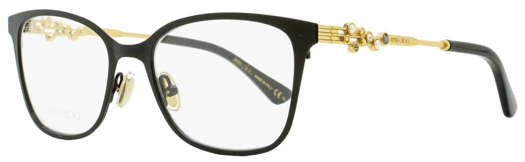 商品Jimmy Choo|Jimmy Choo Women's Rectangular Eyeglasses JC212 807 Shiny Black/Gold 53mm,价格¥554,第1张图片