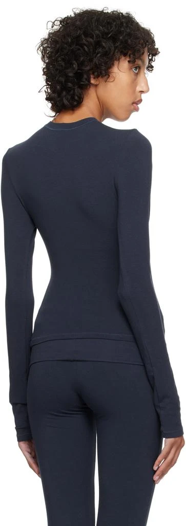 商品SKIMS|Navy Cotton Jersey Long Sleeve T-Shirt,价格¥541,第3张图片详细描述