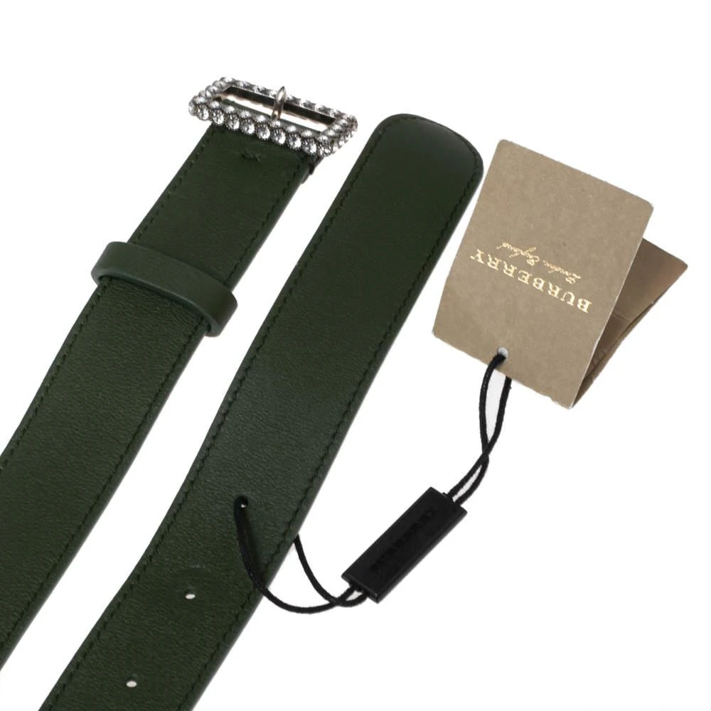 商品Burberry|Burberry Green Leather Trench Crystals Buckle Belt L,价格¥1542,第4张图片详细描述