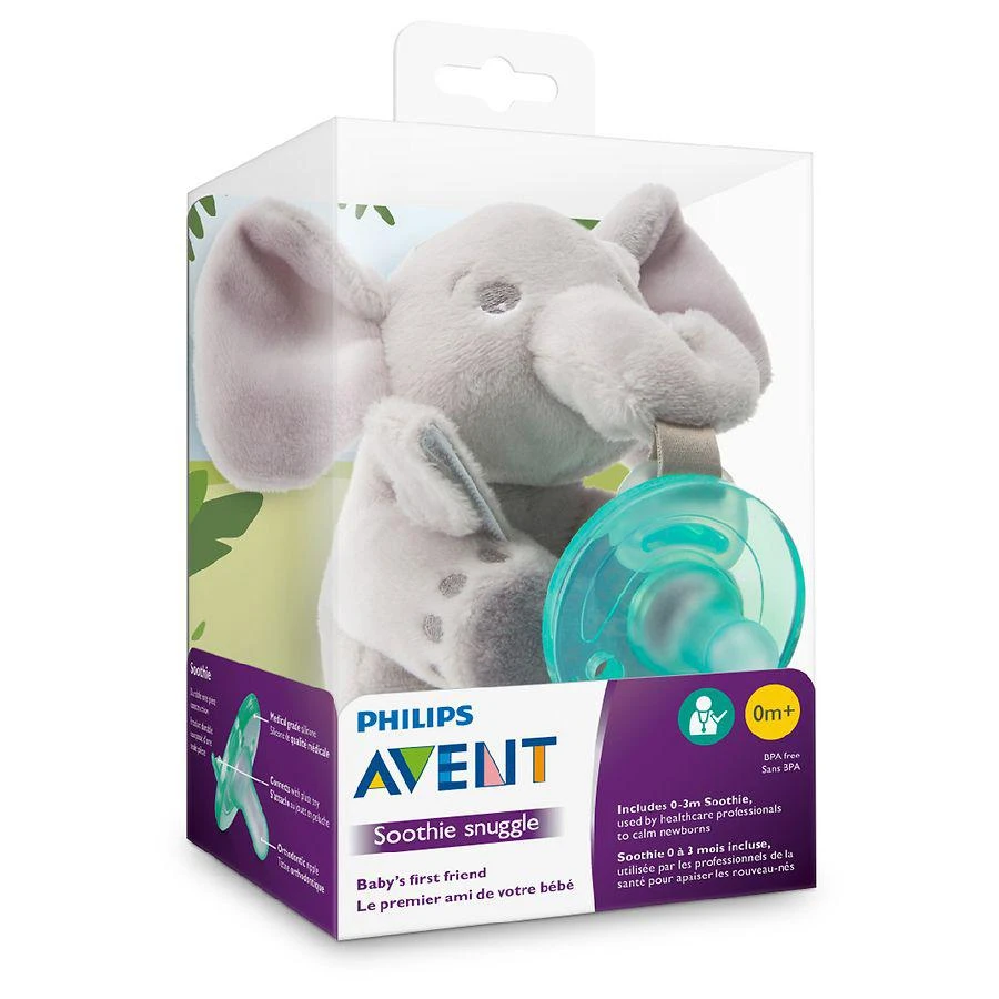 商品Philips Avent|Soothie Snuggle Elephant Pacifier, 0m+ (SCF347/03),价格¥142,第2张图片详细描述