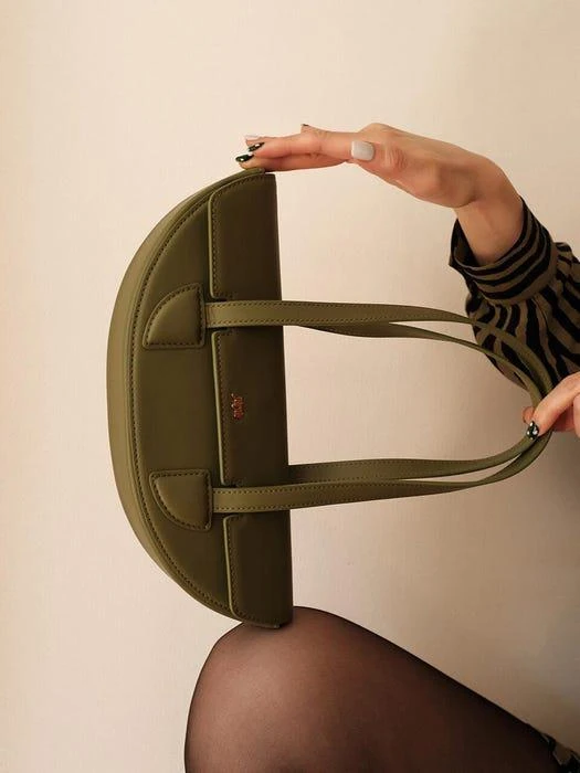 商品yieyie|Y04 Riri Halfmoon Shoulder Bag Green Tea,价格¥1647,第4张图片详细描述