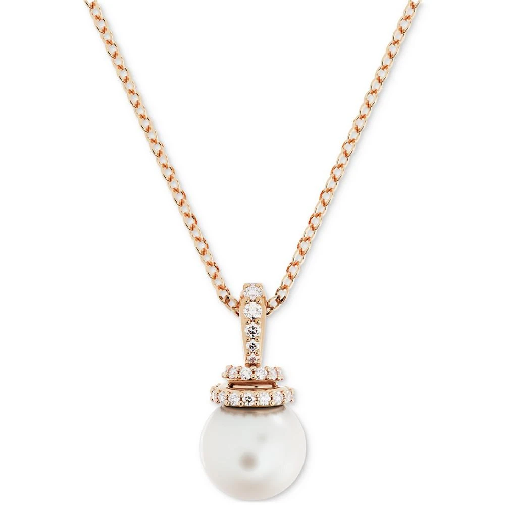 商品Swarovski|Rose Gold-Tone Pavé & Imitation Pearl Pendant Necklace, 15" + 2" extender,价格¥942,第4张图片详细描述