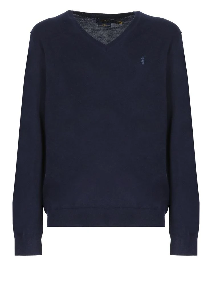 商品Ralph Lauren|Polo Ralph Lauren Logo Embroidered V-Neck Jumper,价格¥1195,第1张图片