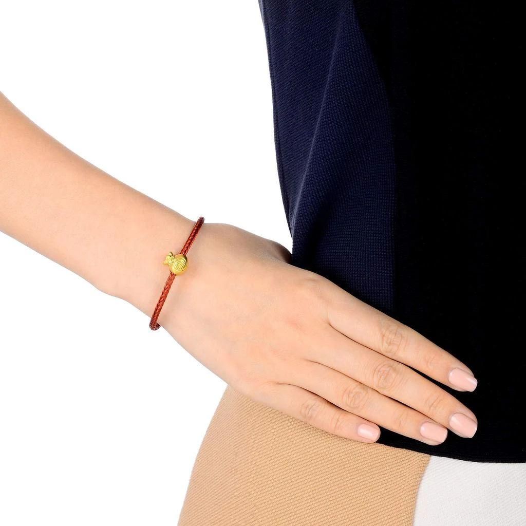 商品CHOW SANG SANG|CHOW SANG SANG 999 24K Solid Gold Blessing Bracelet, Fortune Bag Charm Red Bracelet for Women 89197C,价格¥2593,第2张图片详细描述
