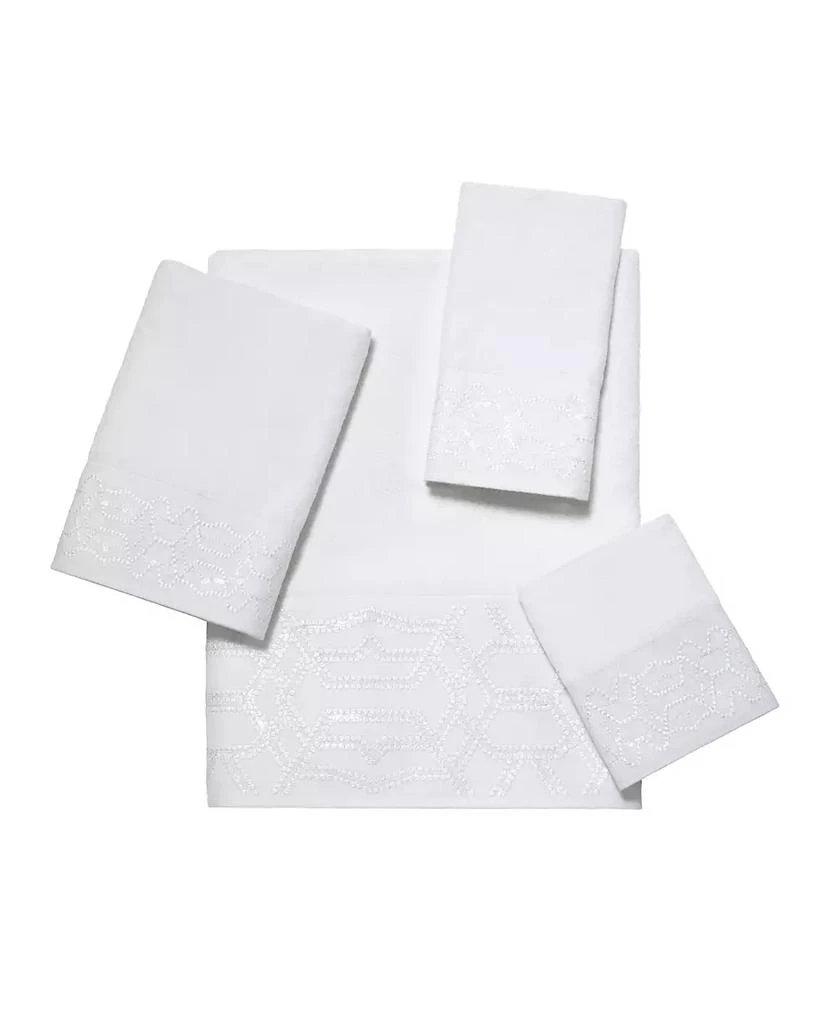 商品Avanti|Serafina Geometric Embroidered Fingertip Towel, 11" x 18",价格¥60,第2张图片详细描述