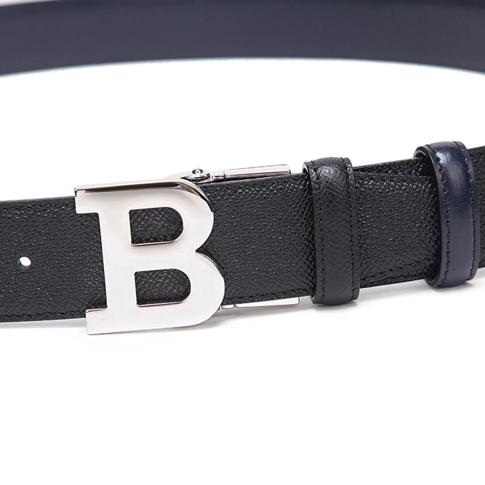 BALLY 男士黑色压花小牛皮银色B扣腰带 6223991-110 商品