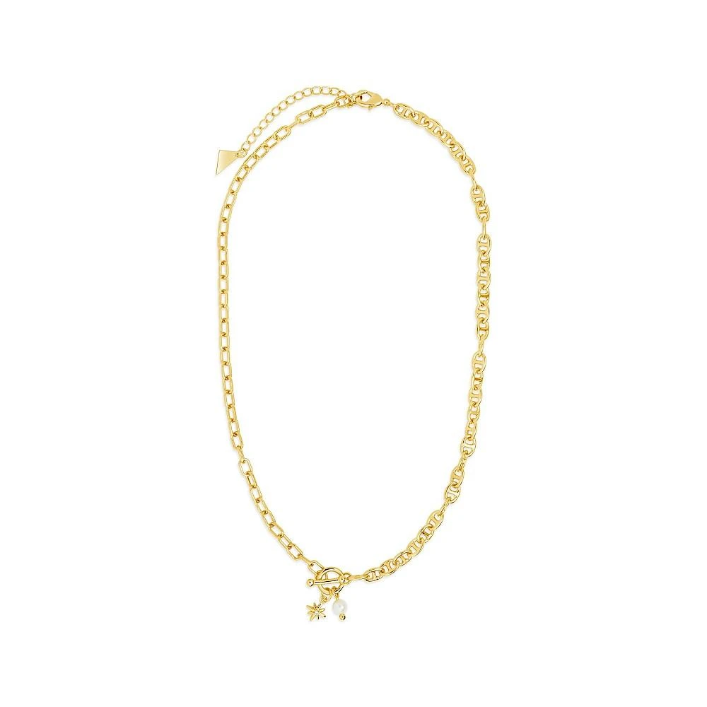 商品Sterling Forever|Cubic Zirconia Genuine Shell Pearl Ava Toggle Necklace,价格¥539,第2张图片详细描述