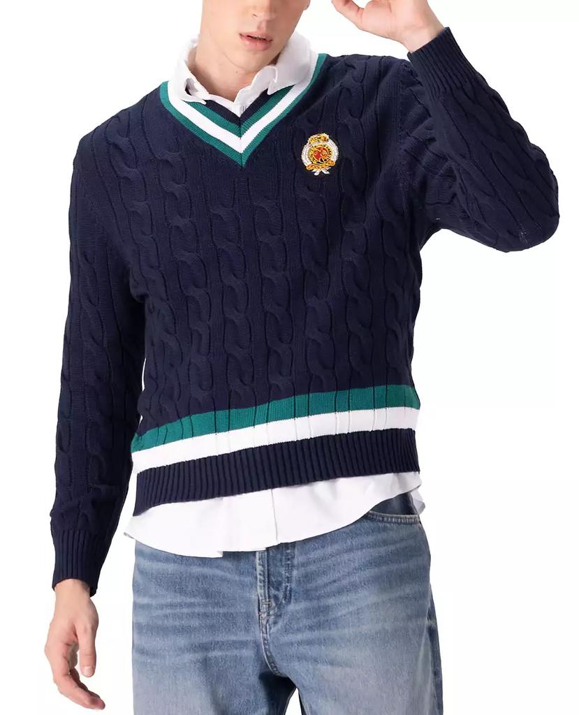 Men's Cotton Cable Knit Cricket Sweater image 2