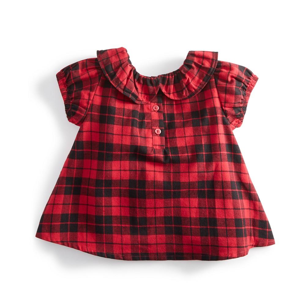 Baby Girls Checked Ruffle Top, Created for Macy's商品第2张图片规格展示