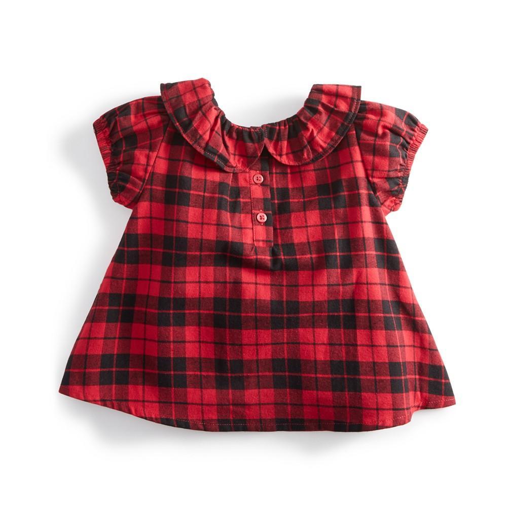 商品First Impressions|Baby Girls Checked Ruffle Top, Created for Macy's,价格¥133,第4张图片详细描述