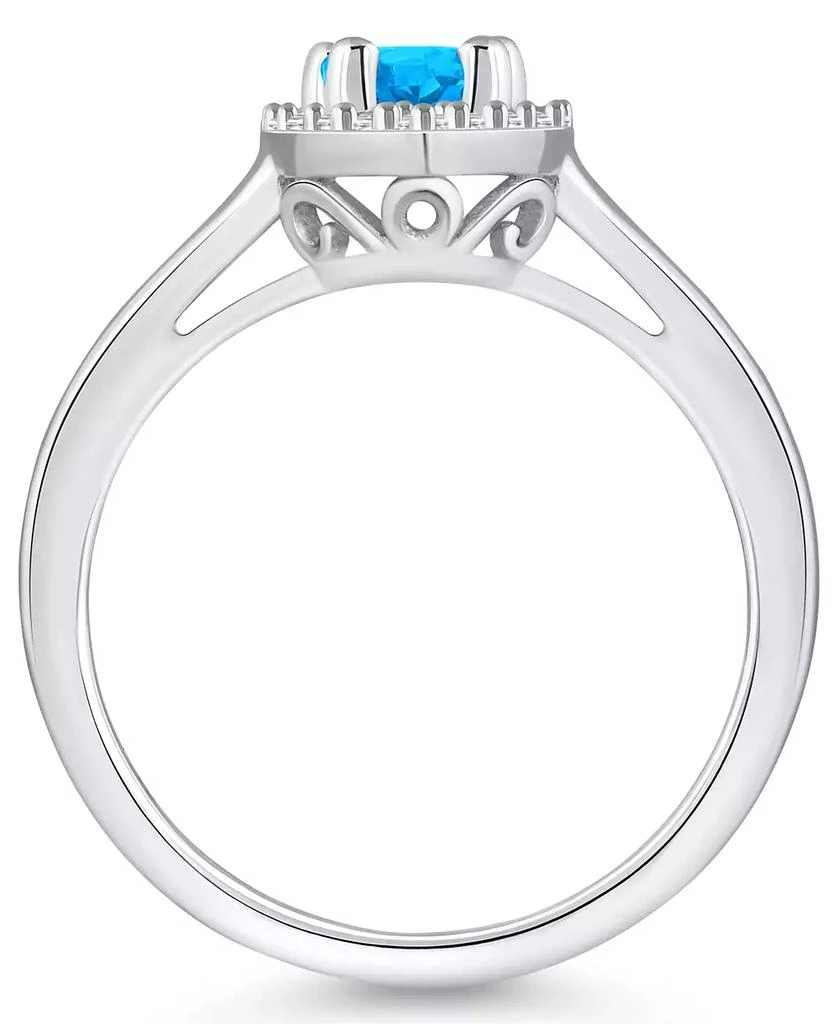 商品Macy's|Blue Topaz (1 ct. t.w.) and Diamond (1/5 ct. t.w.) Halo Ring in 14K White Gold,价格¥22144,第3张图片详细描述