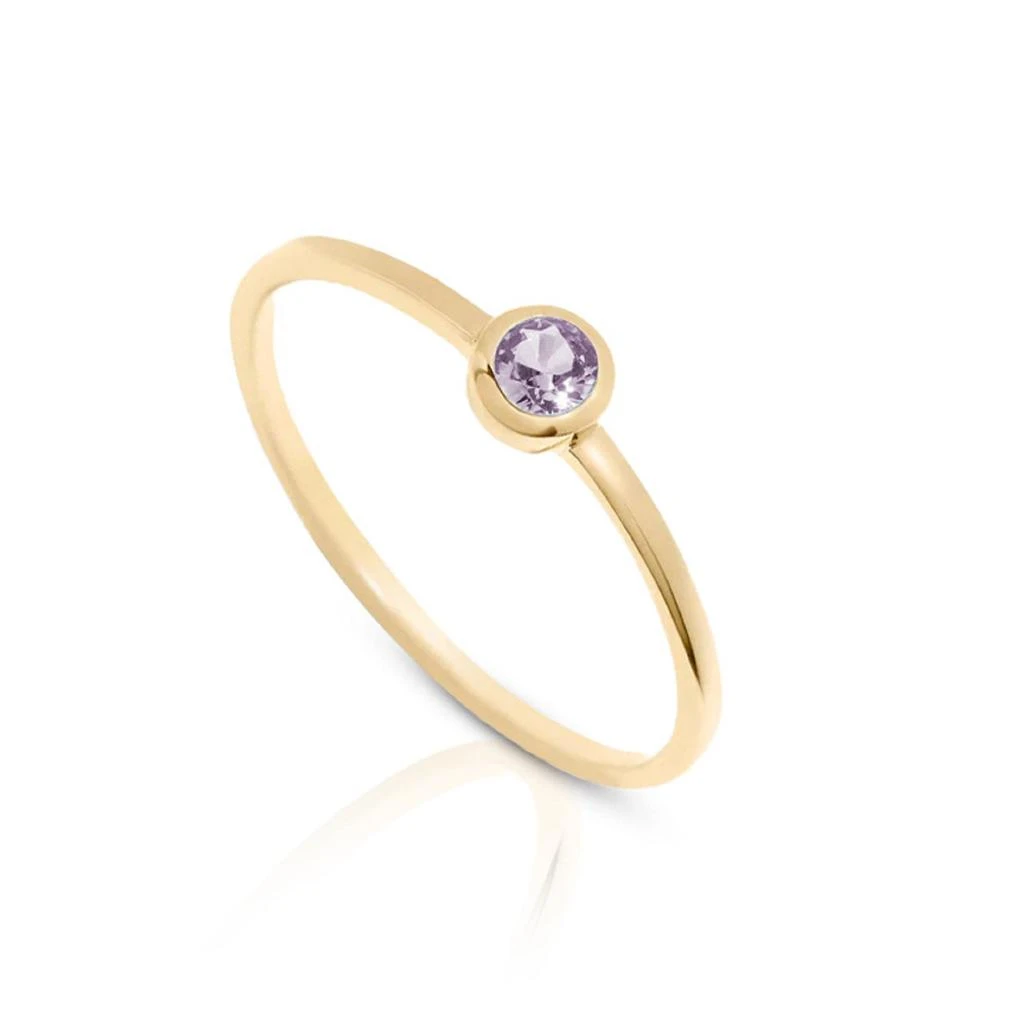 14K Gold Vermeil Birthstone 3MM Cubic Zirconia Solitaire Ring 商品