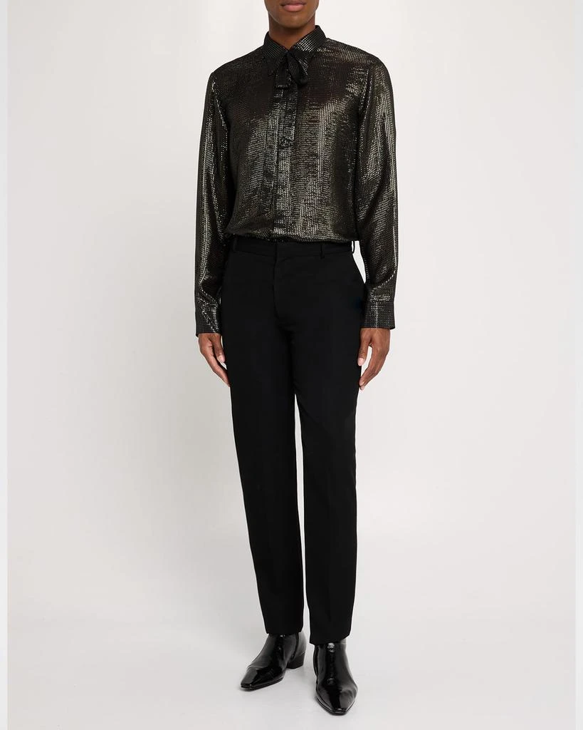 商品DSQUARED2|Men's Sparkling Tie-Neck Shirt,价格¥7472,第2张图片详细描述