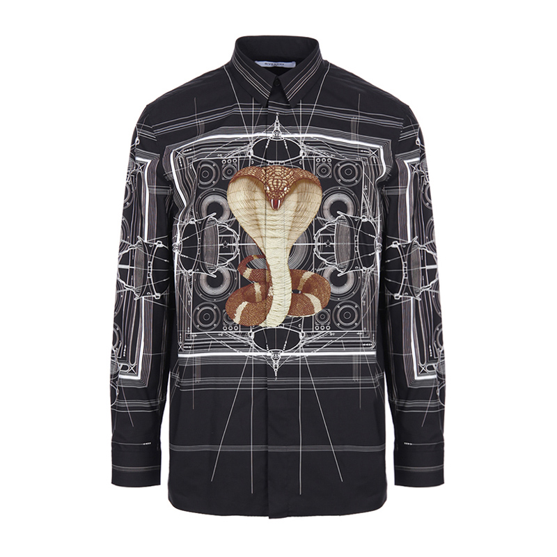 Givenchy 纪梵希 眼镜蛇黑色男士长袖衬衫 16W6451882-001商品第1张图片规格展示