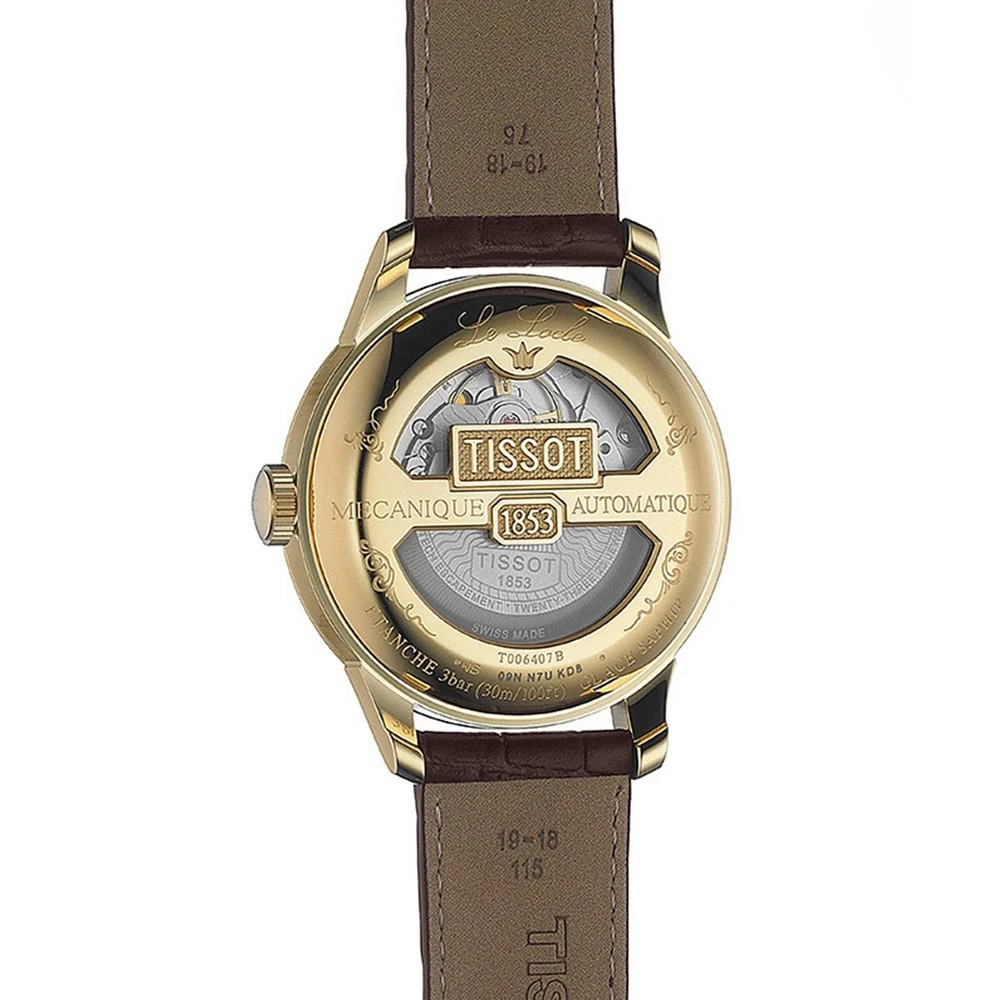 商品Tissot|Men's Swiss Automatic Le Locle Brown Leather Strap Watch 40mm,价格¥5153,第5张图片详细描述