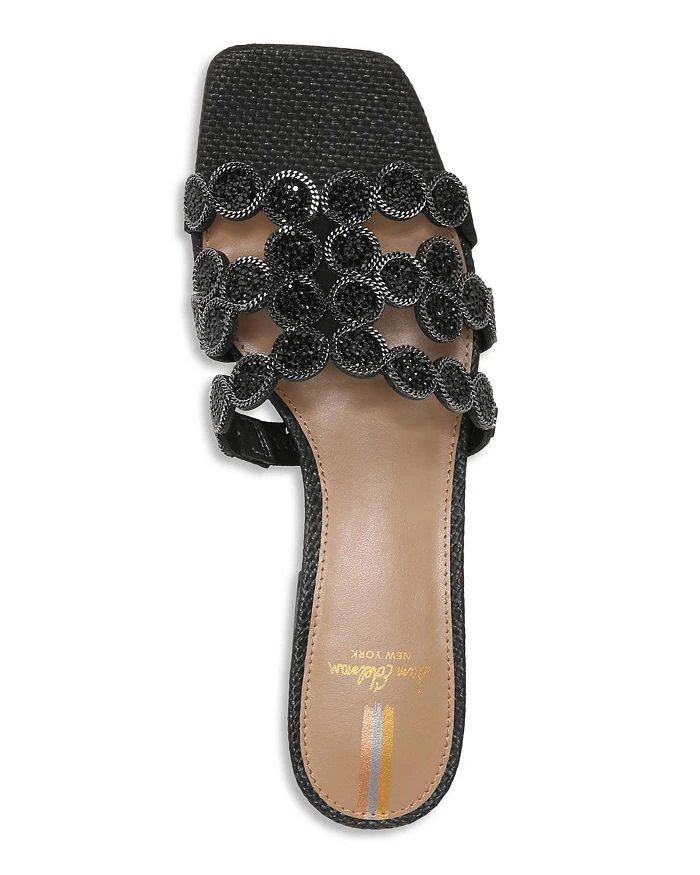 商品Sam Edelman|Women's Winter Square Toe Crystal & Chain Embellished Block Heel Sandals,价格¥612,第3张图片详细描述