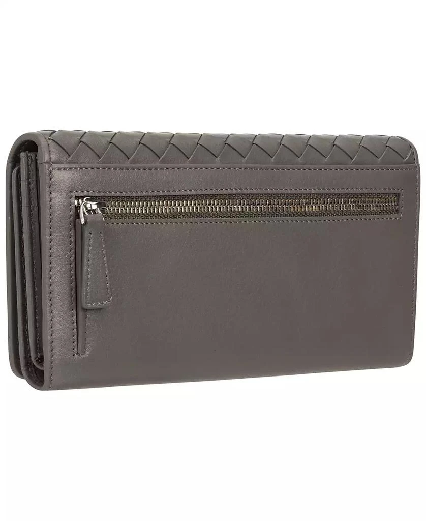 商品Mancini Leather Goods|Women's Basket Weave Collection RFID Secure Trifold Wallet,价格¥393,第3张图片详细描述