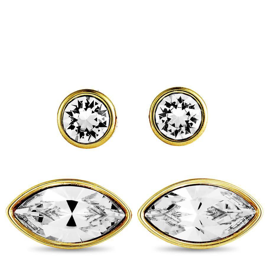 商品Swarovski|Harley Gold-Plated and Crystal Pierced Earrings Set,价格¥258,第1张图片