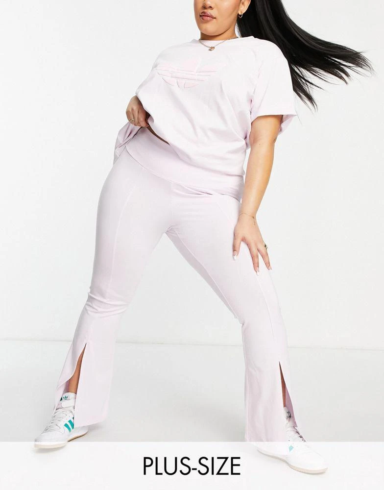 商品Adidas|adidas Originals '80's Aerobic' Plus split front flared trousers in pink,价格¥105,第1张图片