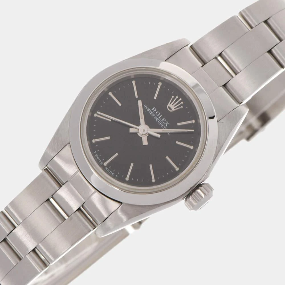 商品[二手商品] Rolex|Rolex Black Stainless Steel Oyster Perpetual 67180 Automatic Women's Wristwatch 24 mm,价格¥20762,第2张图片详细描述