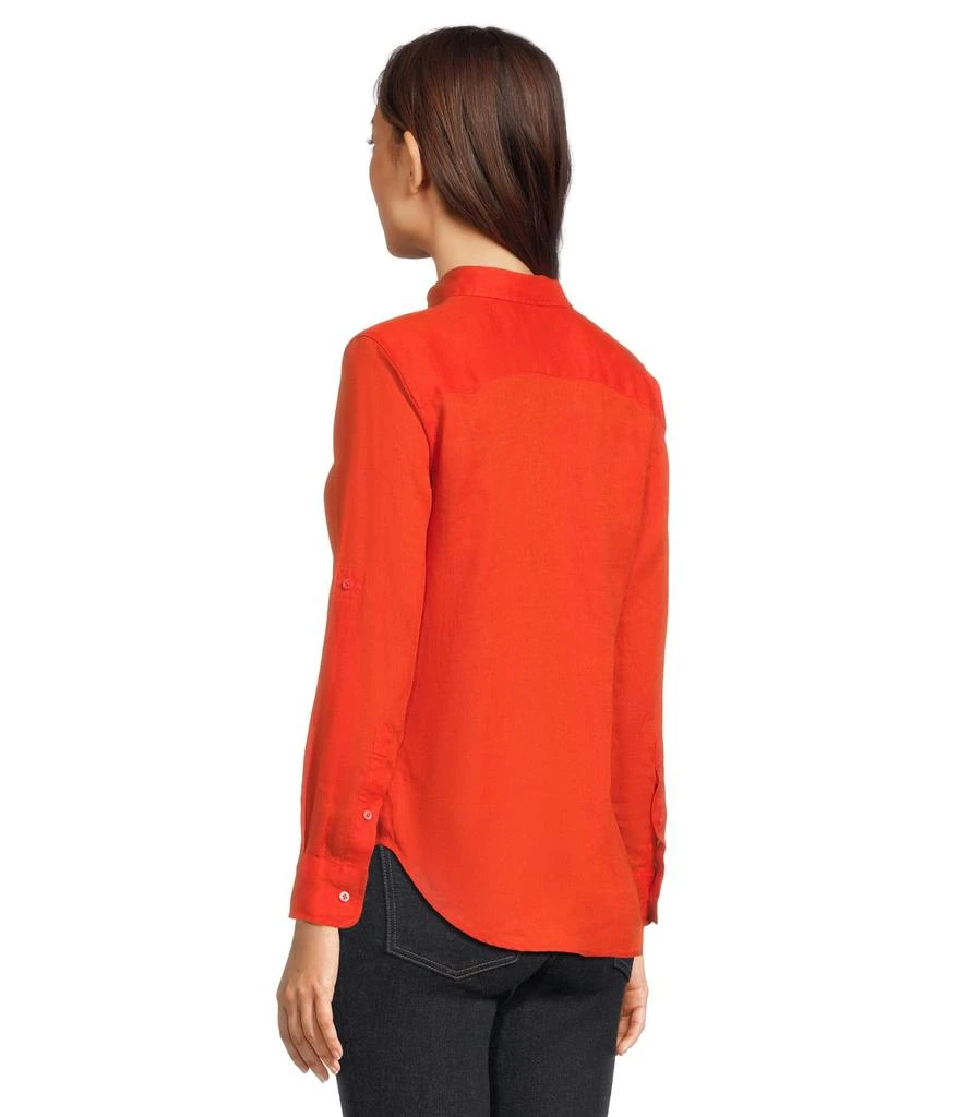 商品Ralph Lauren|Petite Linen Roll Tab–Sleeve Shirt,价格¥834,第3张图片详细描述