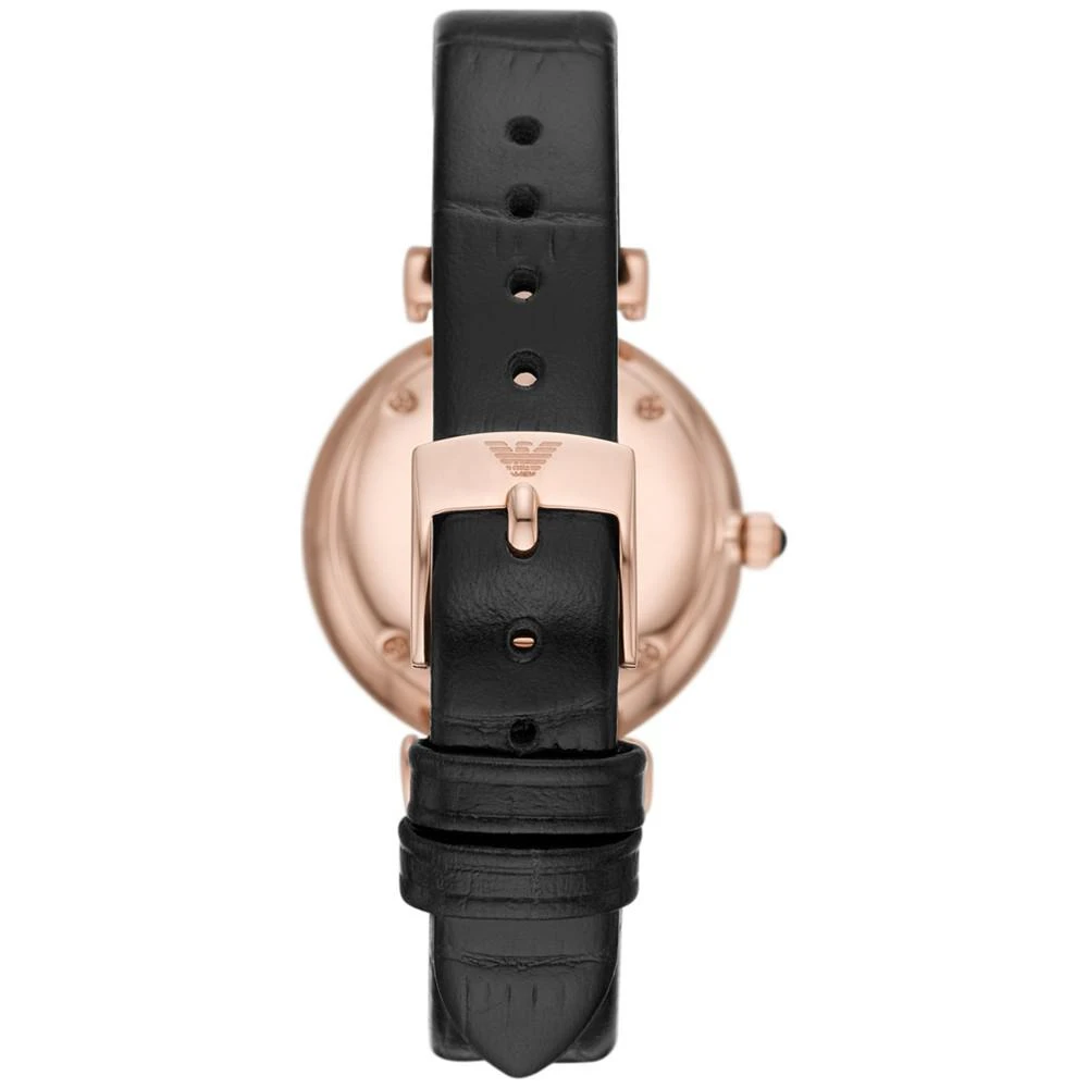 商品Emporio Armani|Women's Black Leather Strap Watch 32mm,价格¥1984,第3张图片详细描述