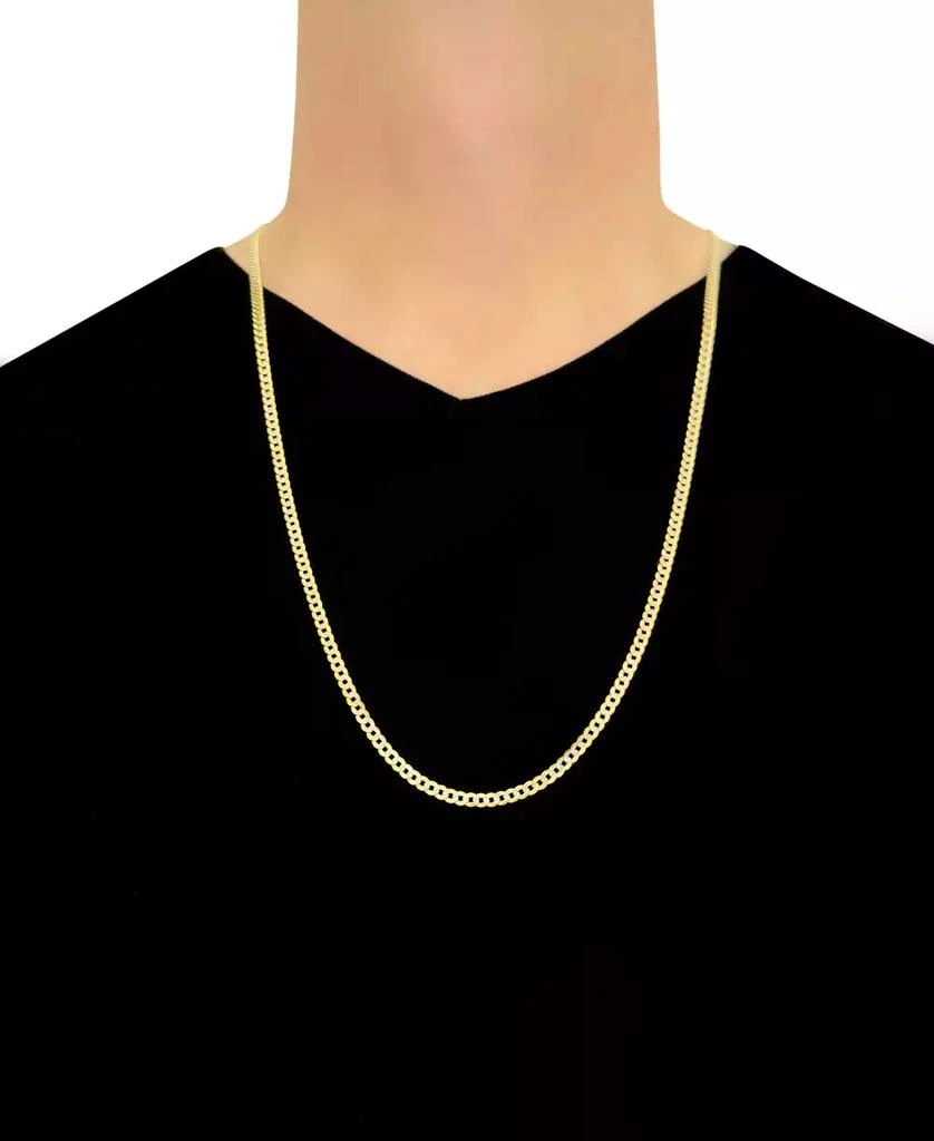 商品Italian Gold|28" Two-Tone Open Curb Link Chain Necklace (3-5/8mm) in Solid 14k Gold & White Gold,价格¥9089,第3张图片详细描述