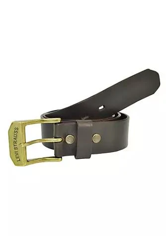 商品Levi's|Mens Leather 1 1 2 Inch Beveled Edge Bridle Belt,价格¥203,第1张图片