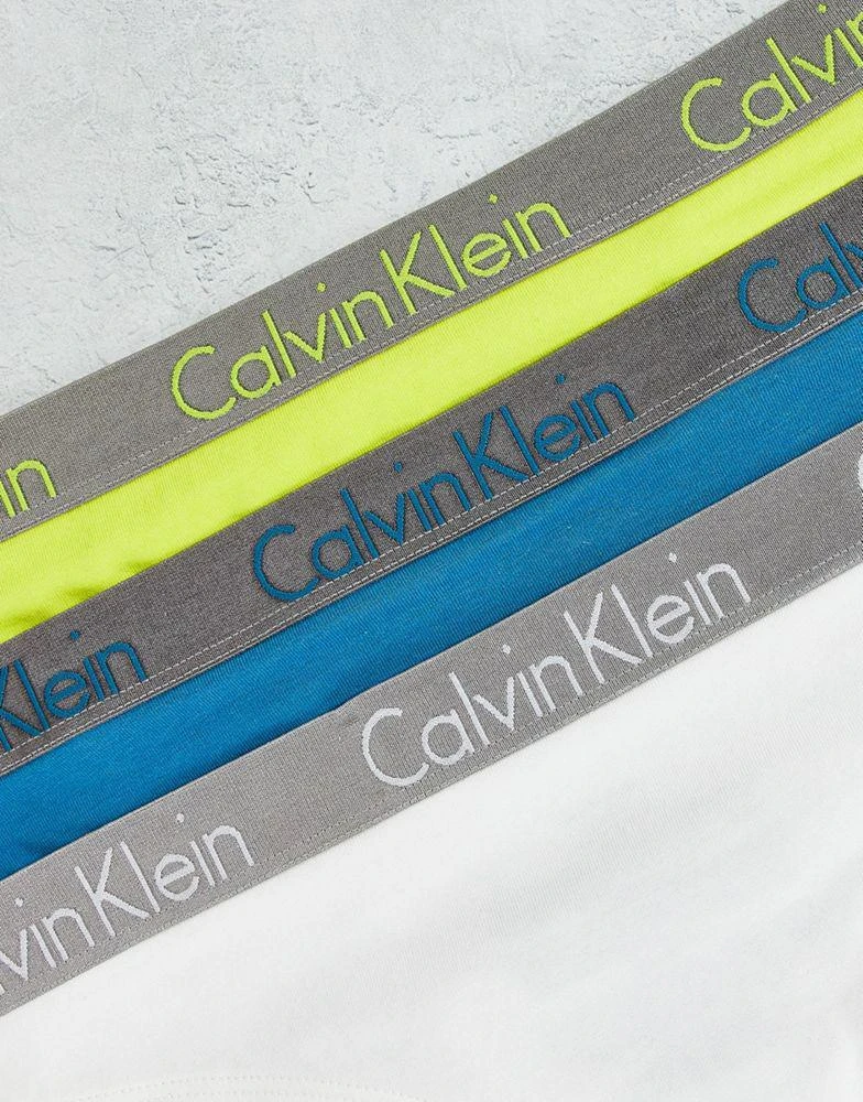 商品Calvin Klein|Calvin Klein Radiant Cotton bikini style brief 3 pack in teal, white and citrus yellow,价格¥252,第4张图片详细描述