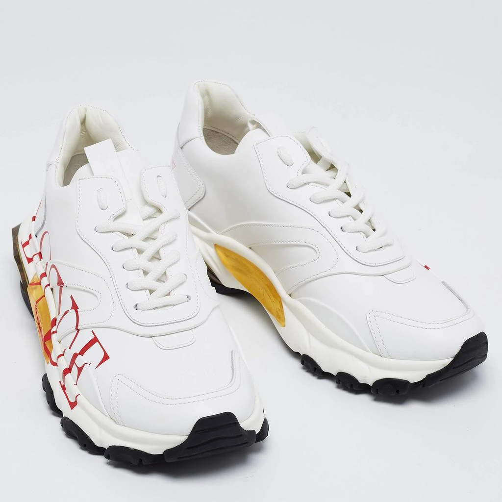商品Valentino|Valentino White Leather Bounce Love Logo Sneakers Size 38.5,价格¥3774,第4张图片详细描述