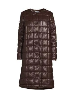 商品Calvin Klein|Longline Faux Leather Puffer Jacket,价格¥1100,第3张图片详细描述