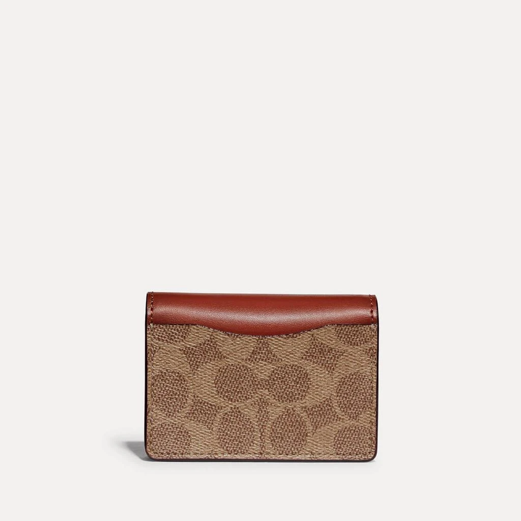 商品Coach|Coach Coated Canvas Signature Half Flap Card Case,价格¥735,第2张图片详细描述