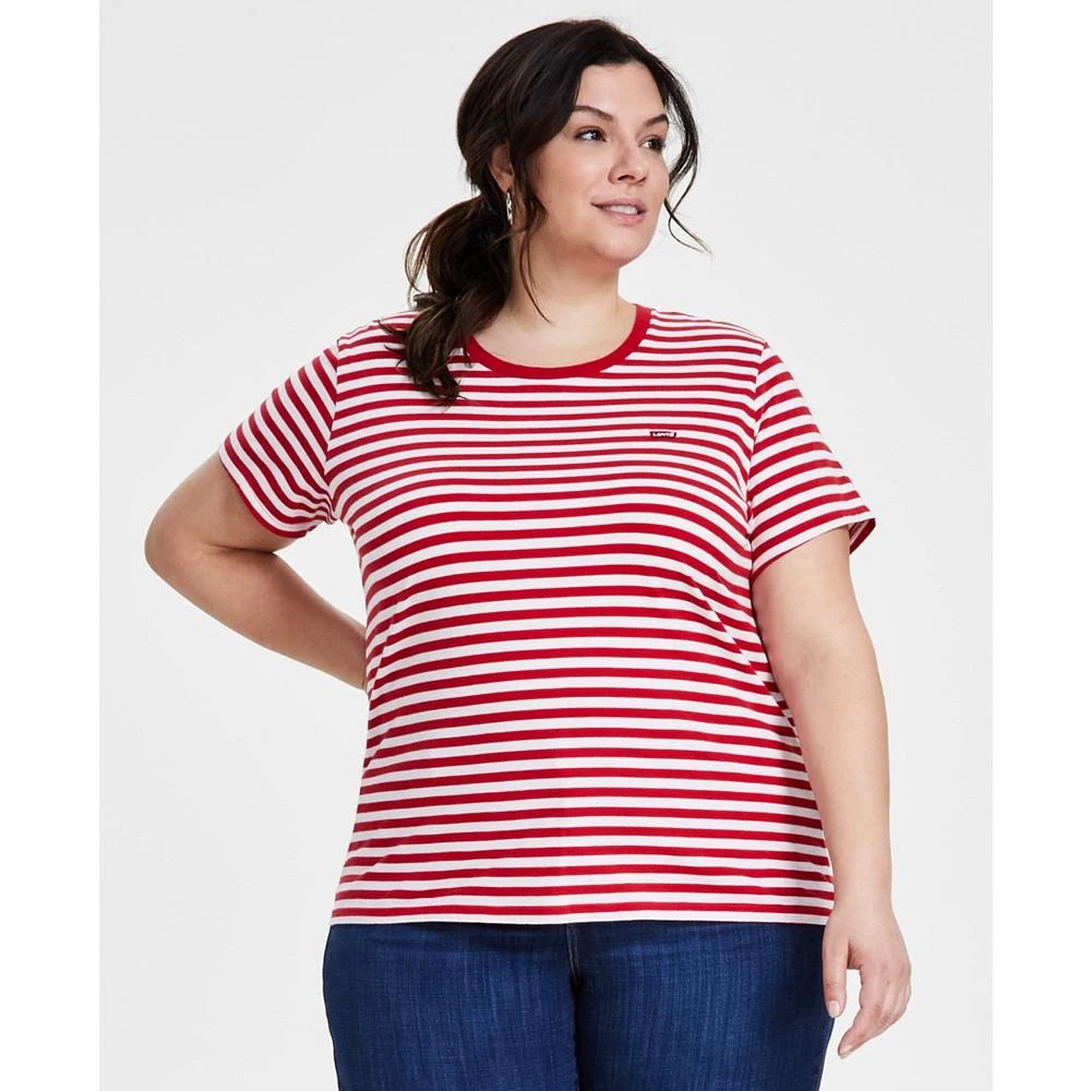 商品Levi's|Trendy Plus Size Perfect Sandy Striped T-Shirt,价格¥135,第1张图片