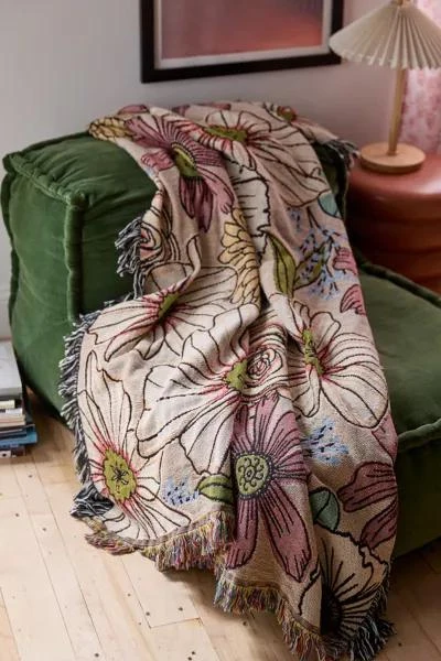 商品Calhoun & Co.|Calhoun & Co. Pastel Garden Tapestry Throw Blanket,价格¥941,第1张图片