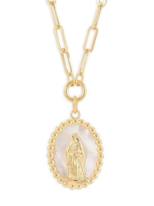 商品Saks Fifth Avenue|​14K Yellow Gold & Mother of Pearl Guadalupe Pendant Necklace,价格¥4522,第1张图片