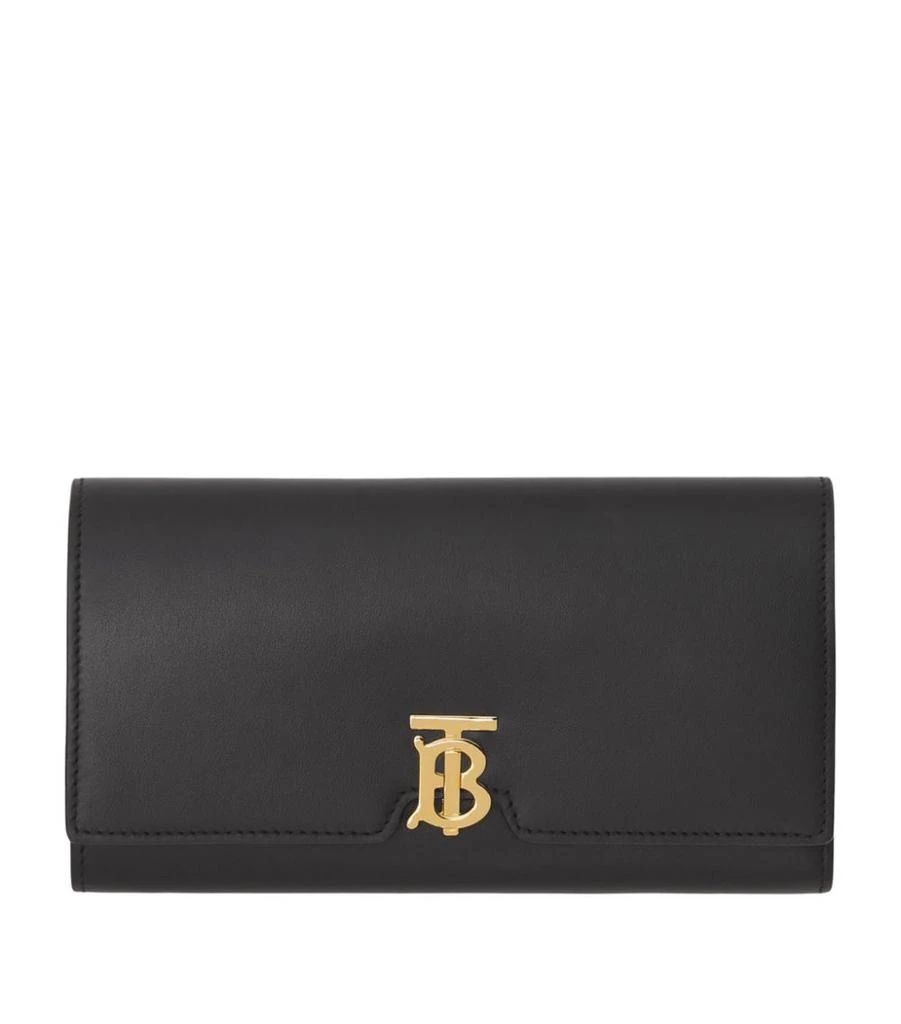 商品Burberry|Leather TB Monogram Continental Wallet,价格¥4718,第1张图片