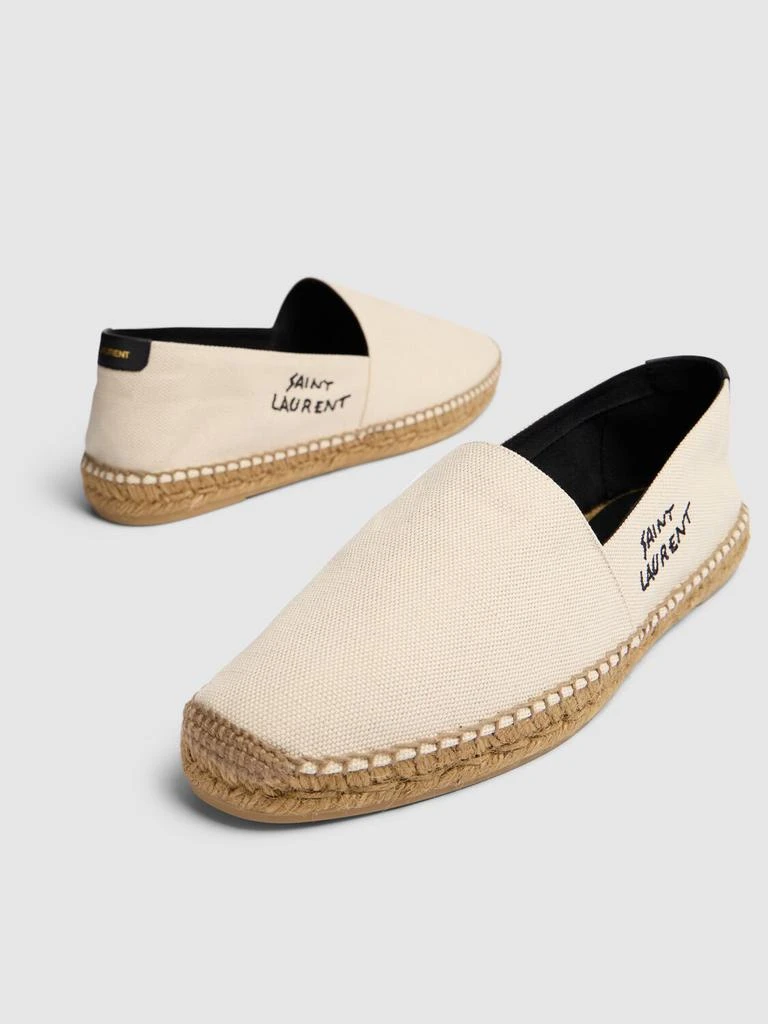 商品Yves Saint Laurent|Logo Cotton & Linen Canvas Espadrilles,价格¥4963,第2张图片详细描述