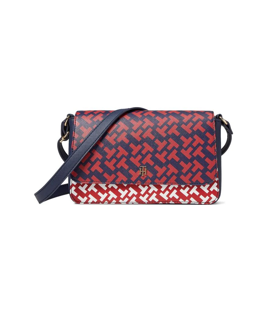 商品Tommy Hilfiger|Beth II Flap Crossbody Bias Bicolor Texture PVC,价格¥300,第1张图片