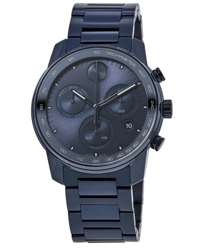 商品Movado|Movado Bold Verso Blue Chronograph Dial Men's Watch 3600868,价格¥5196,第1张图片