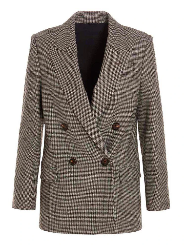 商品Brunello Cucinelli|Brunello Cucinelli Single-Breasted Checkered Tailored Blazer Jacket,价格¥15041,第1张图片