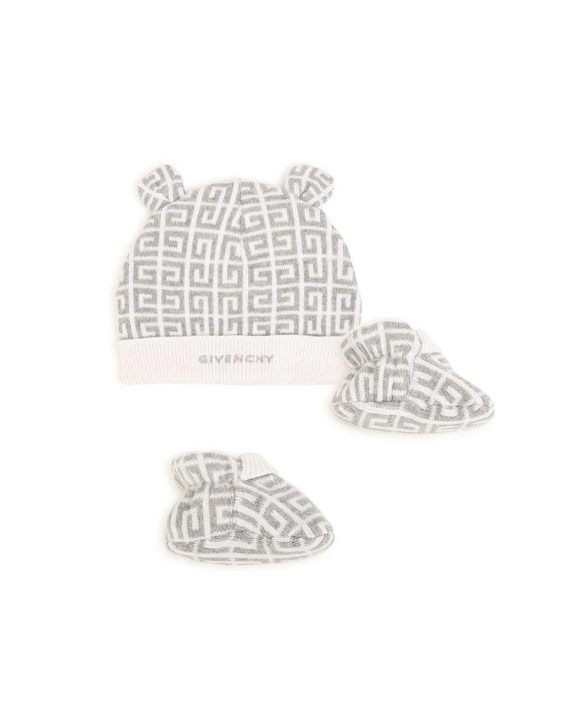 商品Givenchy|Beanie And Booties In White And Grey With 4g Pattern,价格¥1407,第1张图片