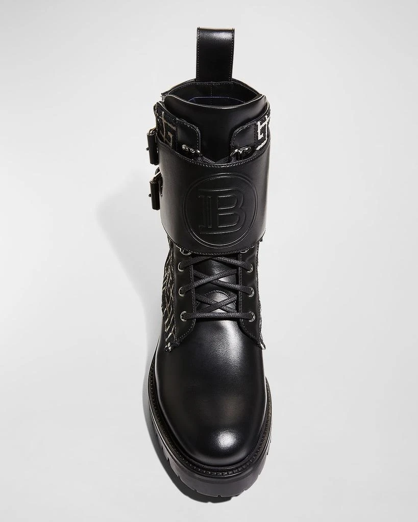 商品Balmain|Men's Ranger Monogram Jacquard Combat Boots,价格¥6481,第5张图片详细描述